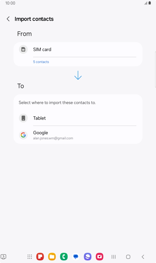 Press the required Google account.