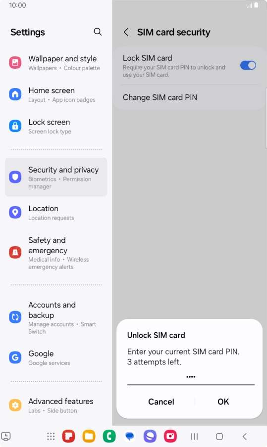 Key in your PIN and press OK. The default PIN is 1111.