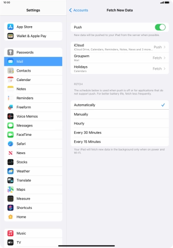 Press the indicator next to 