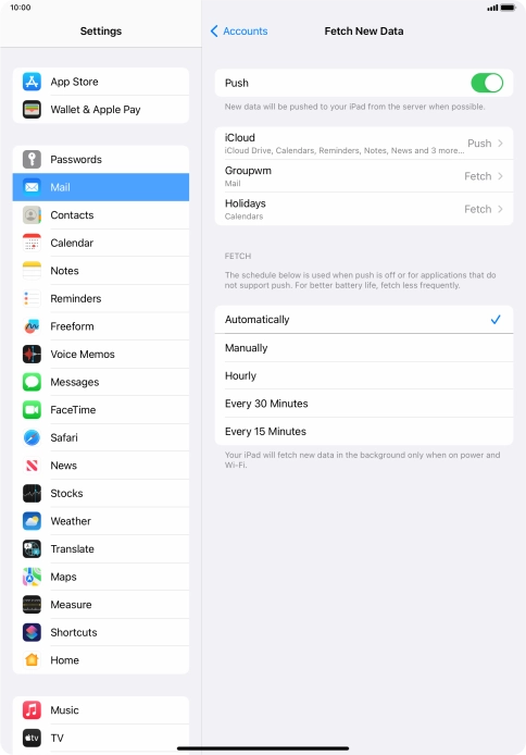 Press the indicator next to 