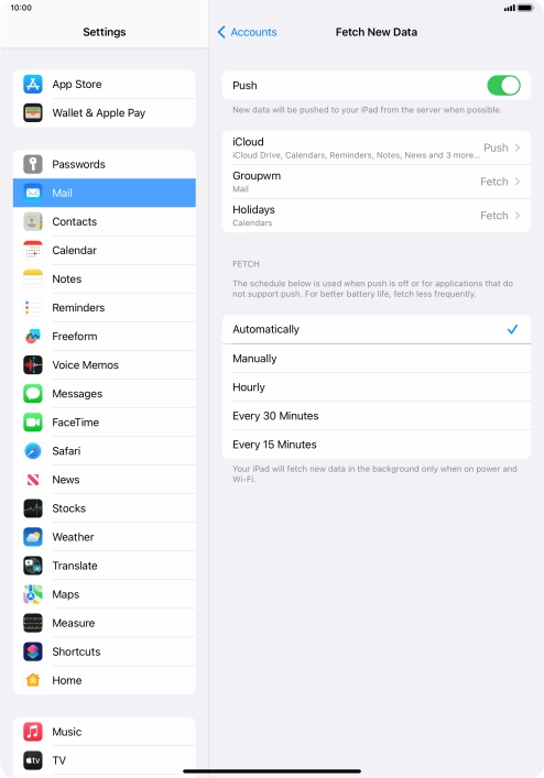 Press the indicator next to 