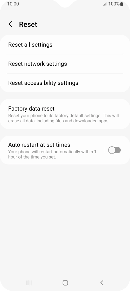 Press Factory data reset.