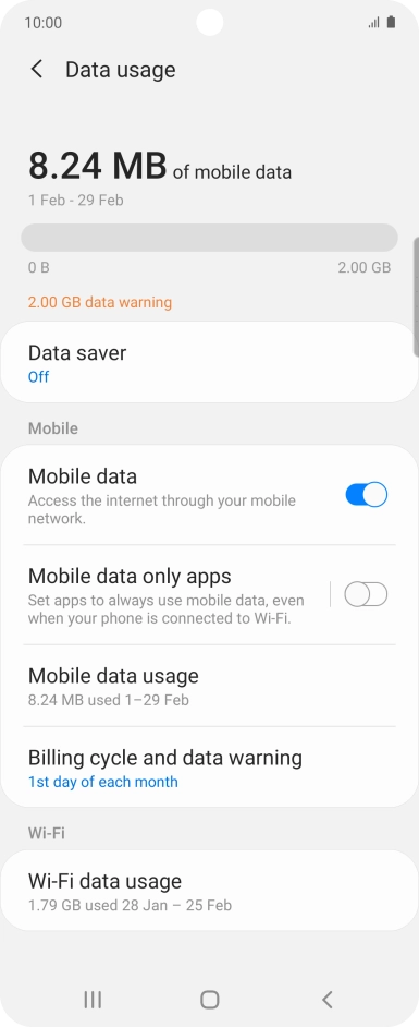 The total data usage is displayed.
