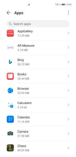 Press the required app.