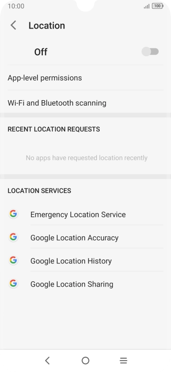 Press the indicator to turn the function on or off.