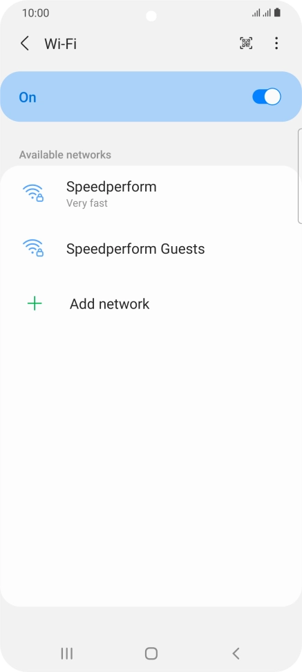 Press the required Wi-Fi network.
