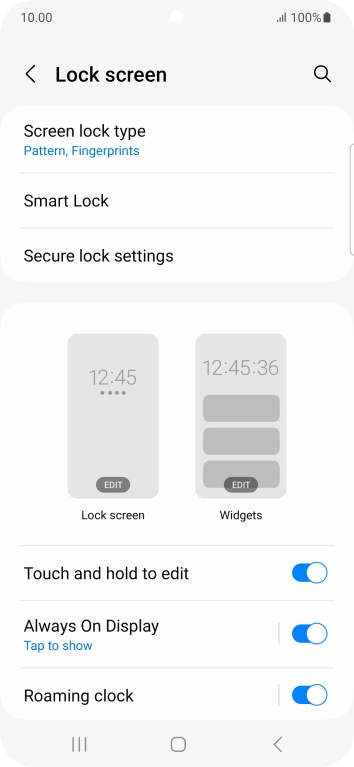 Press Screen lock type and key in the additional phone lock code you created earlier.