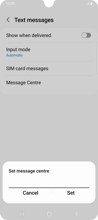 Key in +447958879879 and press Set.