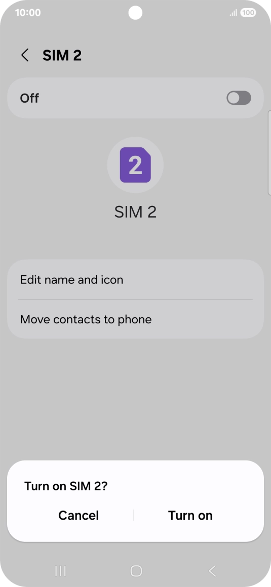 If you turn off use of the price plan, press Turn on.