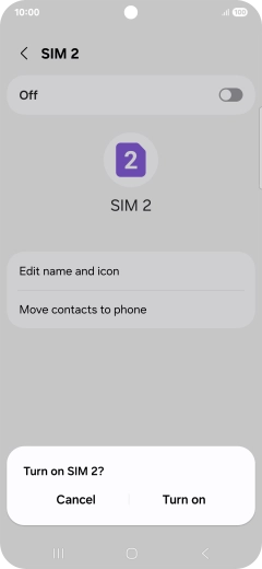 If you turn off use of the price plan, press Turn on.