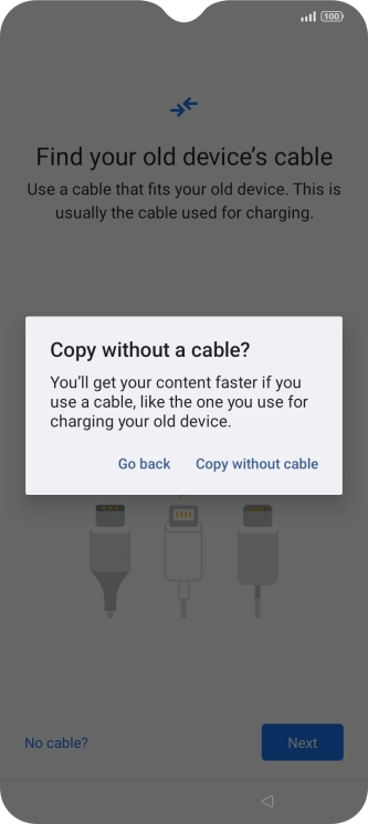Press Copy without cable.