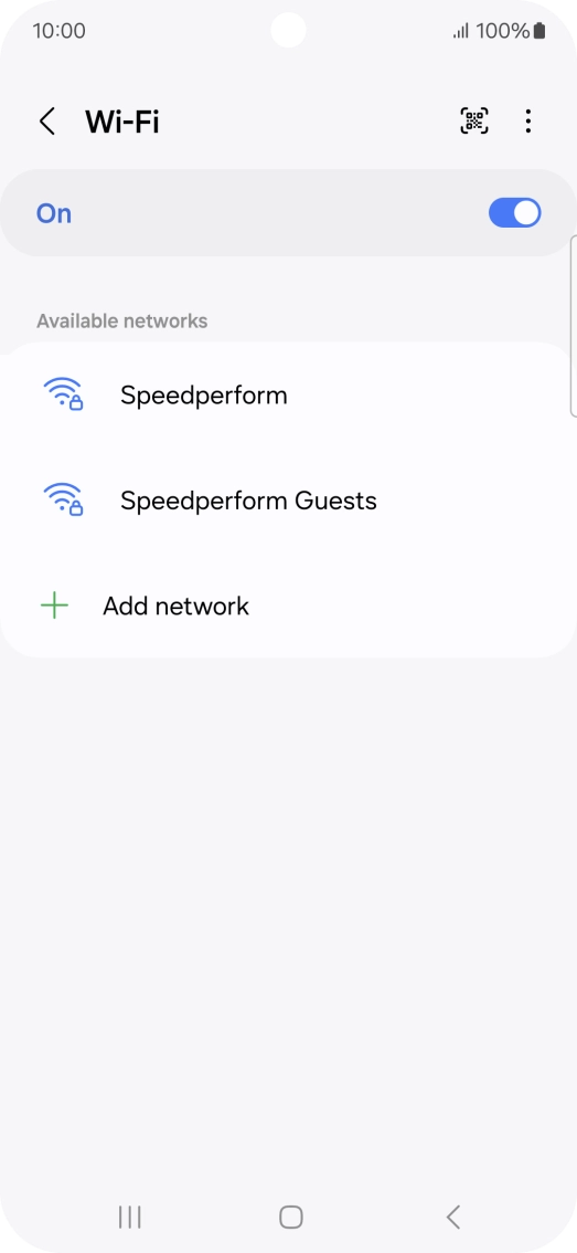 Press the required Wi-Fi network.