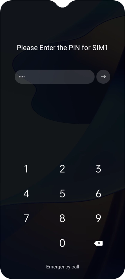 If you're asked to key in your PIN, do so and press arrow right. The default PIN is 1111.