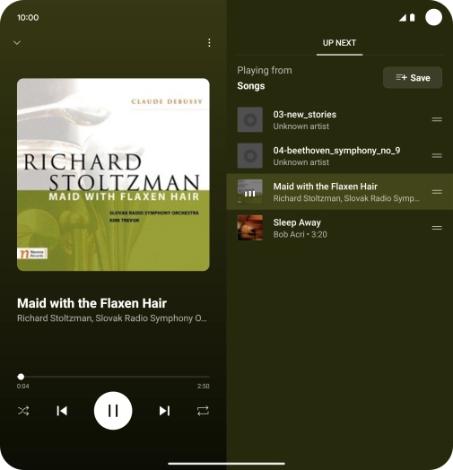 Press arrow right to go to the next audio file.