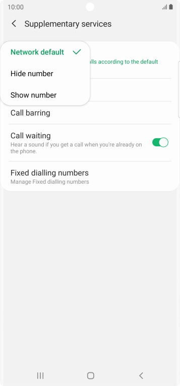 Press Show number to turn on caller identification.