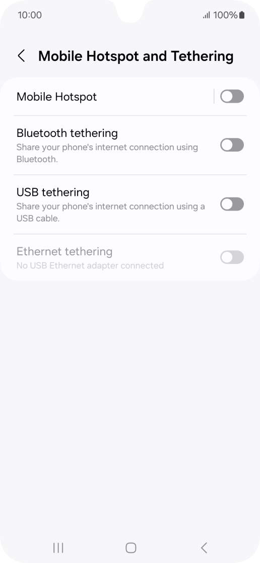 Press Mobile Hotspot.
