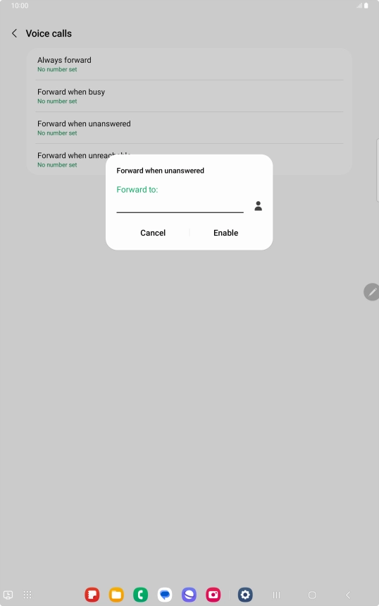 Key in +447953222222 and press Enable.