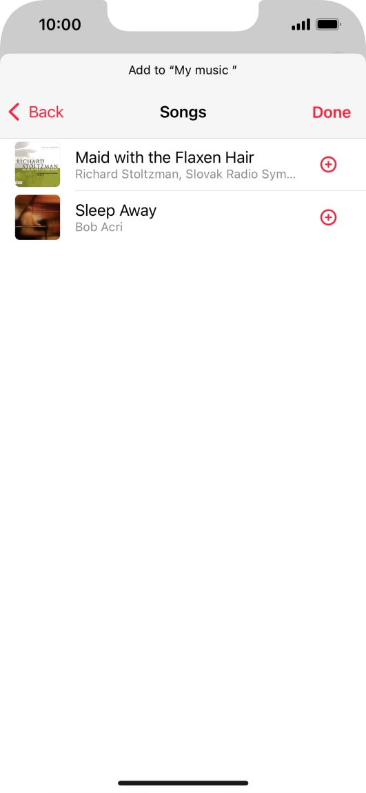 Go to the required category and press the add icon next to the required audio file.