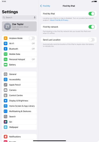 Press the indicator next to 