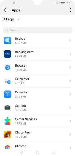 Press the required app.