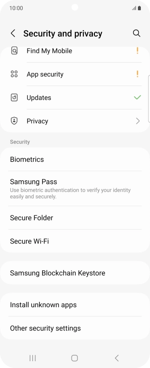 Press Other security settings.