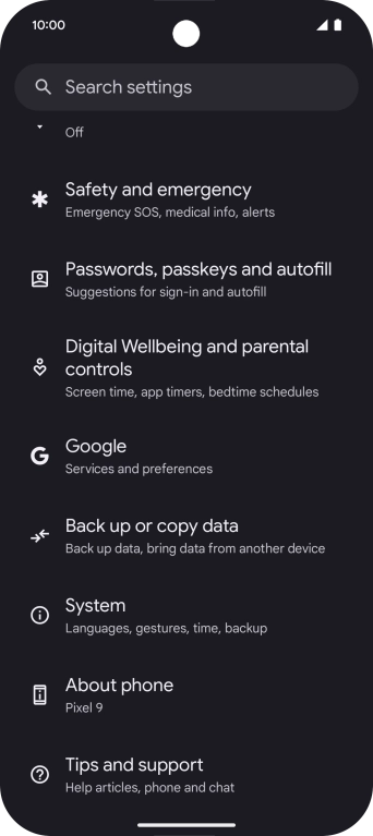 Press Google.