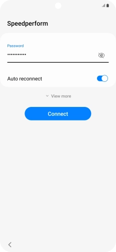 Key in the password for the Wi-Fi network and press Connect.