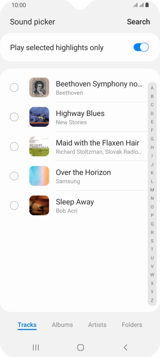 Press the required ring tones to hear them.