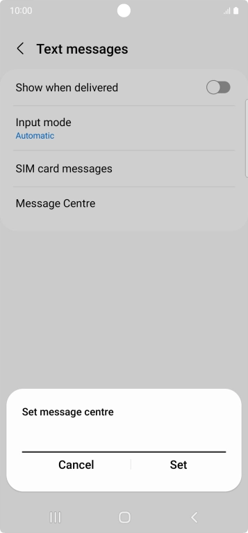 Key in +447958879879 and press Set.