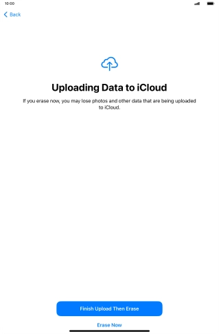 Press the required setting.