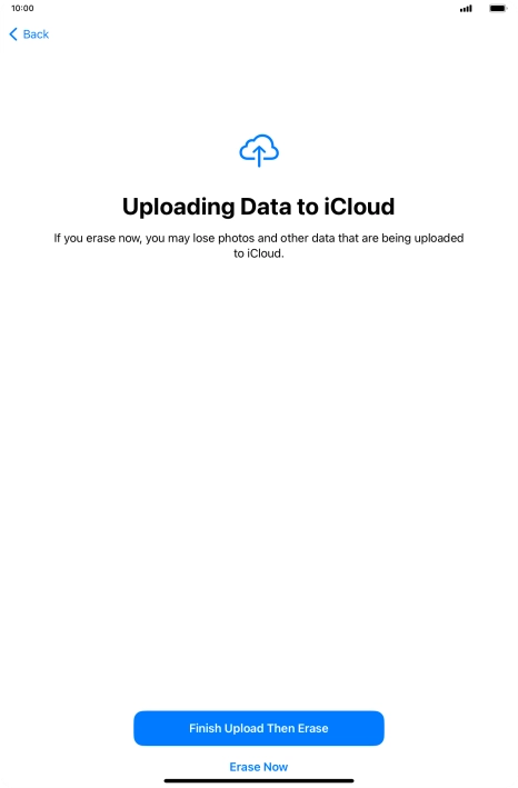 Press the required setting.
