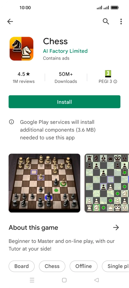 Press Install and follow the instructions on the screen to install the app.
