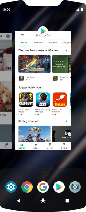 Slide your finger right on the screen.