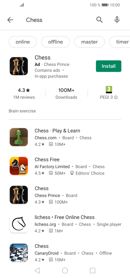 Press the required app.