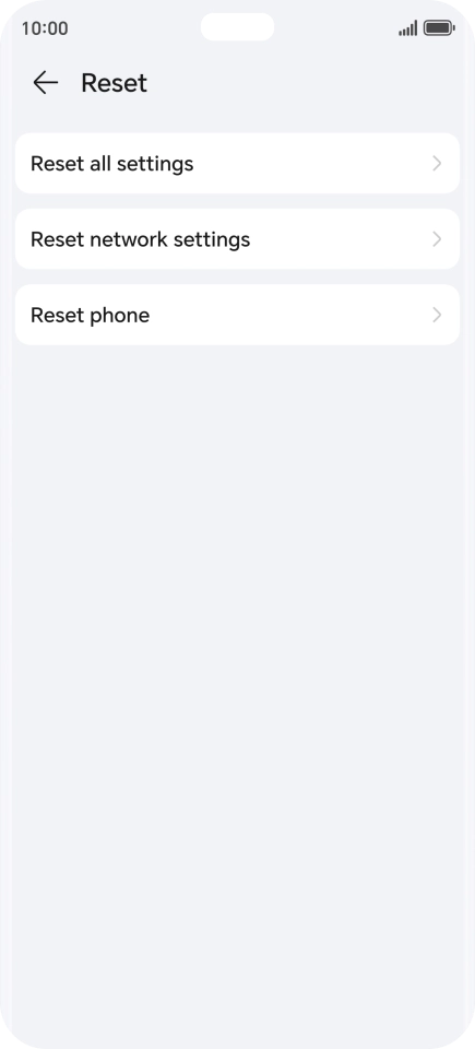 Press Reset network settings.