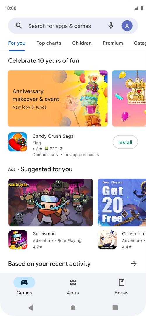 Press the profile icon.