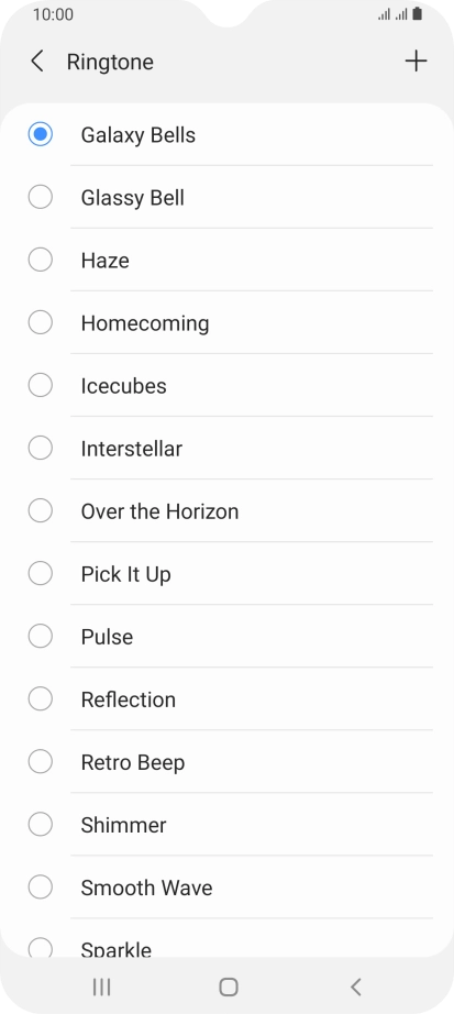 Press the add ring tone icon.