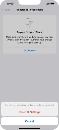 Press Reset All Settings.