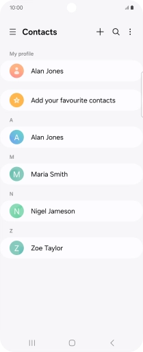 Press the new contact icon.