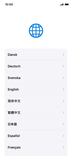 Press the required language.