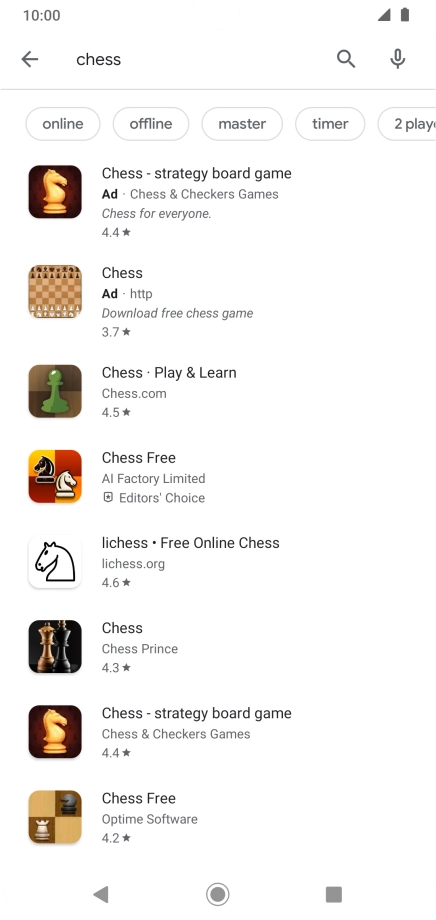 Press the required app.