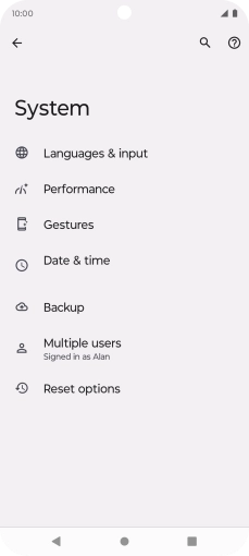 Press Reset options.