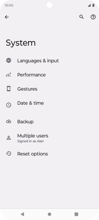 Press Reset options.