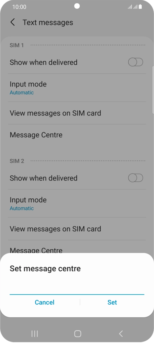 Key in +447958879879 and press Set.