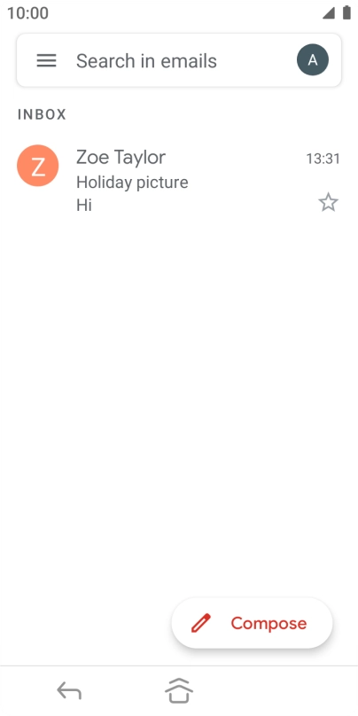 Press the email account icon.