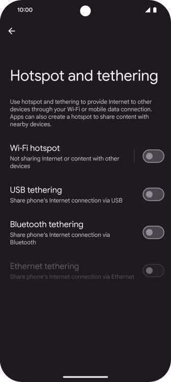 Press Wi-Fi hotspot.