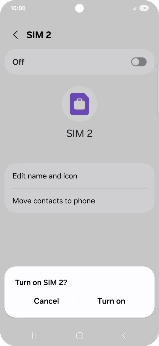 If you turn on use of the price plan, press Turn on.