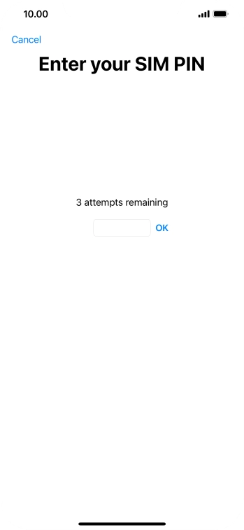 If your SIM is locked, key in your PIN and press OK. The default PIN is 1111.