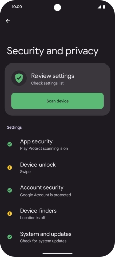 Press Device unlock.