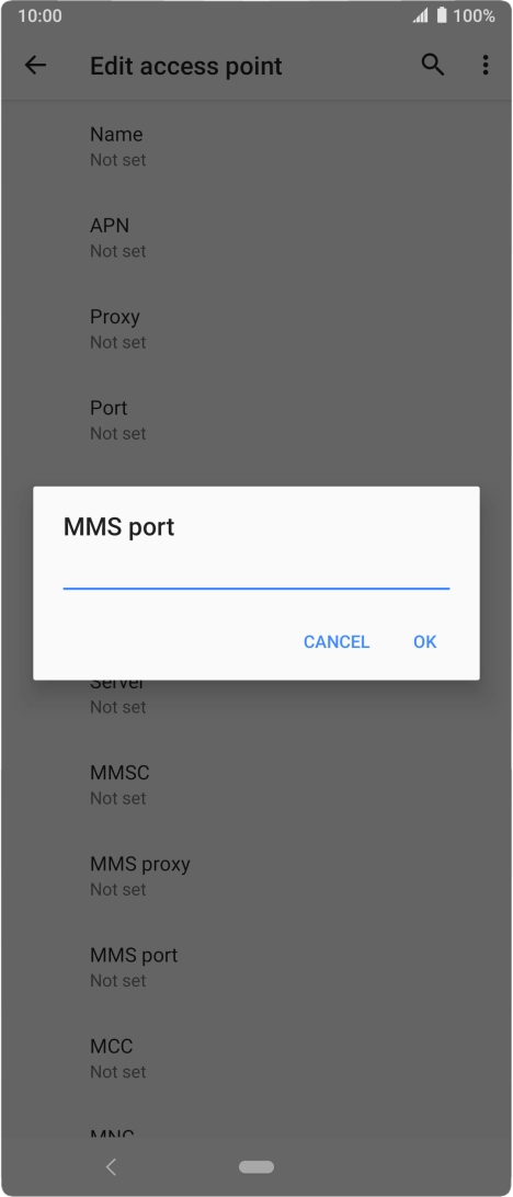 Key in 8080 and press OK.